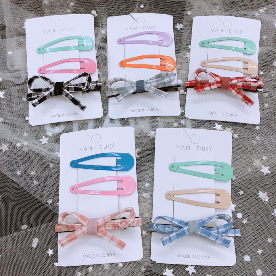 set kẹp tóc mái nơ pb1