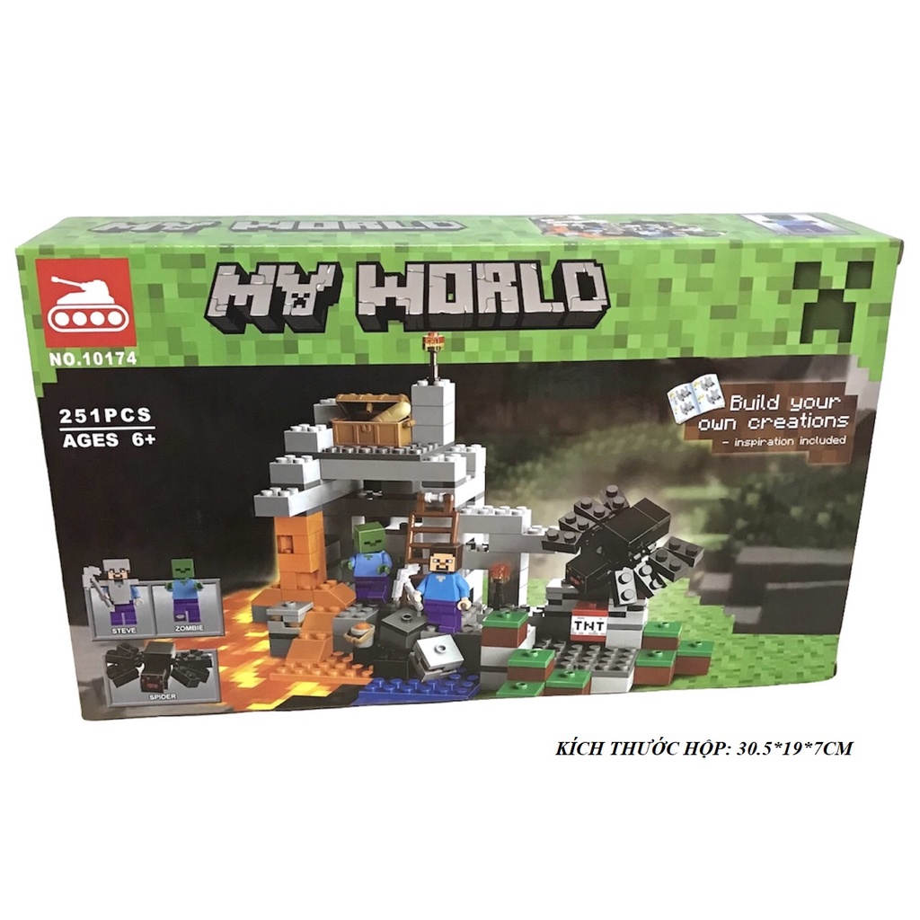 Đồ chơi lắp ráp Minecraft My world Xếp hình Cánh cổng địa ngục Build your own oreations 251 chi tiết