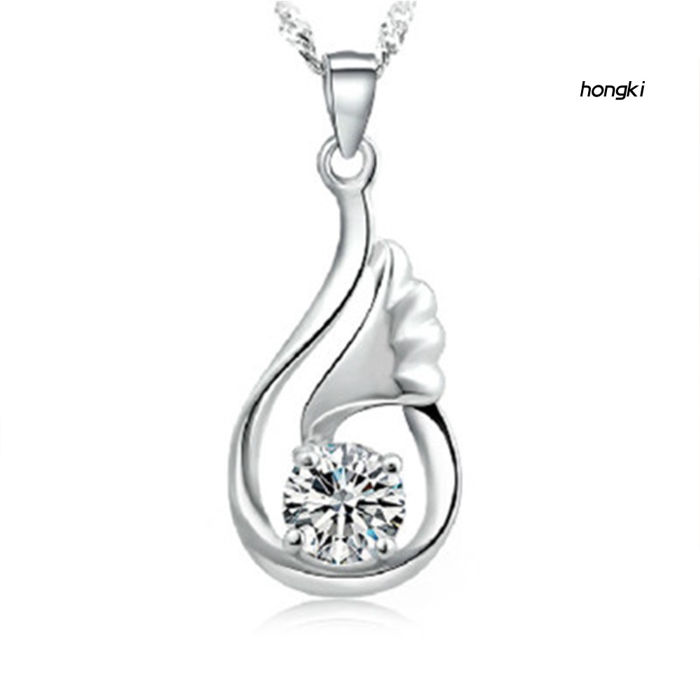 (Hàng Mới Về) vòng cổ Mặt Hình Đôi Cánh Thiên Thần Đính Đá Zircon Thời Trang Cho Nữ