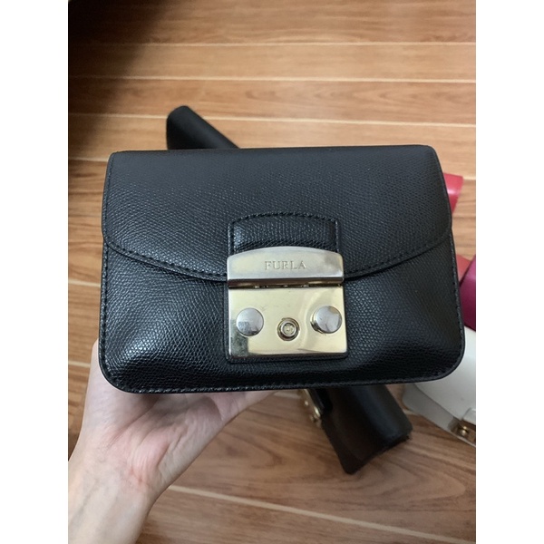 THANH LÝ TÚI MINI METROPOLIS FURLA MÀU ĐEN