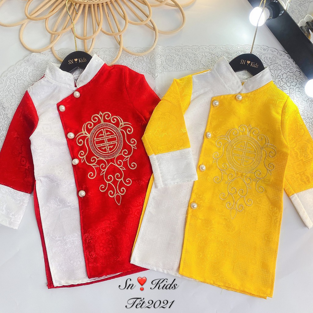 Áo dài Hỉ vui xuân năm mới cho bé trai bé gái - ADH