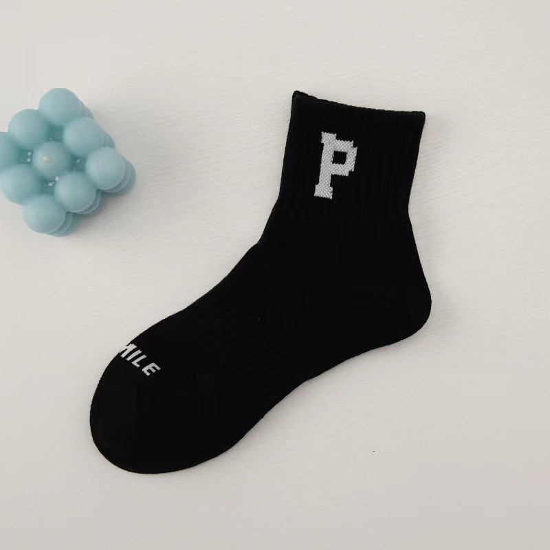 Vớ Thể Thao Chất Liệu Cotton Nguyên Chất In Chữ P Thời Trang Đường Phố Cho Nam Và Nữ