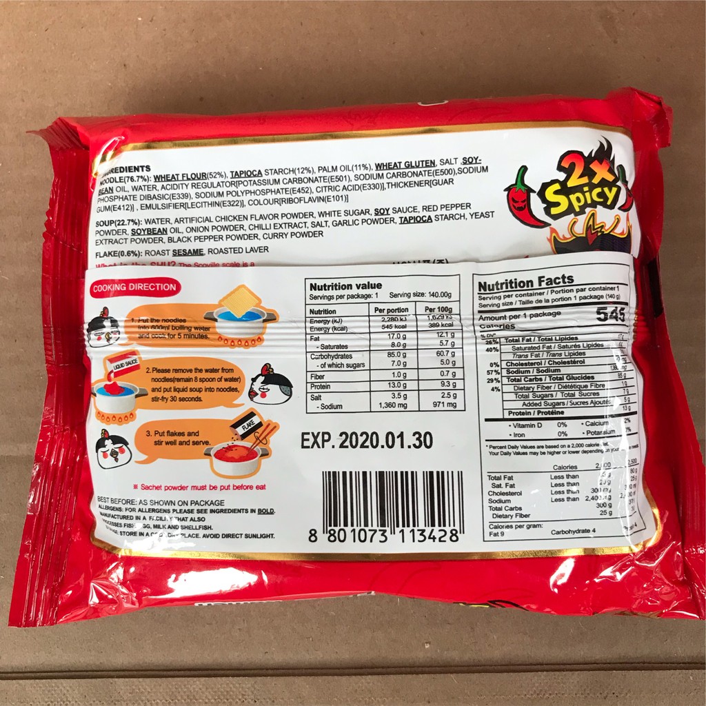 Gói Mỳ Trộn Cay SamYang 2x Spicy 140g