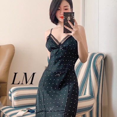 Váy ngủ lụa MIEMMOC Chấm Bi QCCC Kenshop0602 có sẵn