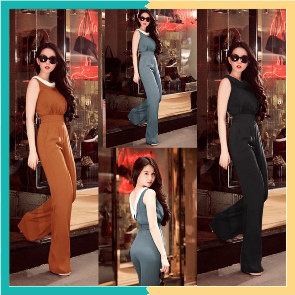 Jumpsuit dài sang chảnh cổ lá sen đồ bay nữ hiện đại TJ1135 | WebRaoVat - webraovat.net.vn