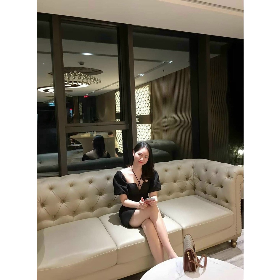 Đầm body trễ vai dây chéo ngực có mút xinh xắn