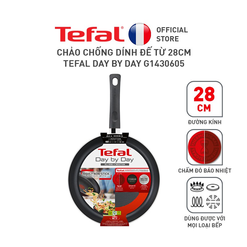 Chảo chống dính đế từ Tefal Day by Day 28cm G1430605