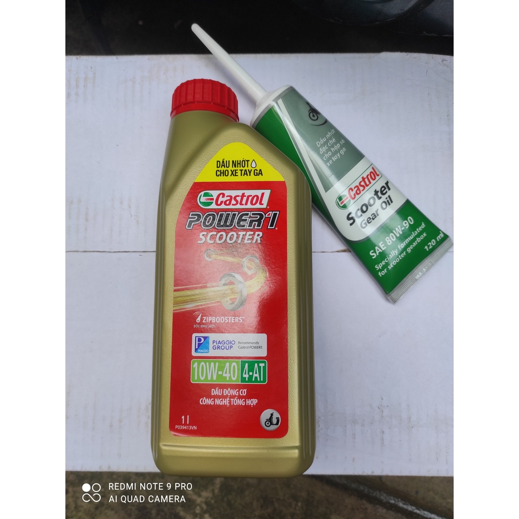 Nhớt Castrol Power Scooter 10W40 1L - Nhớt Castrol Power xe tay ga + nhớt hộp số Castrol