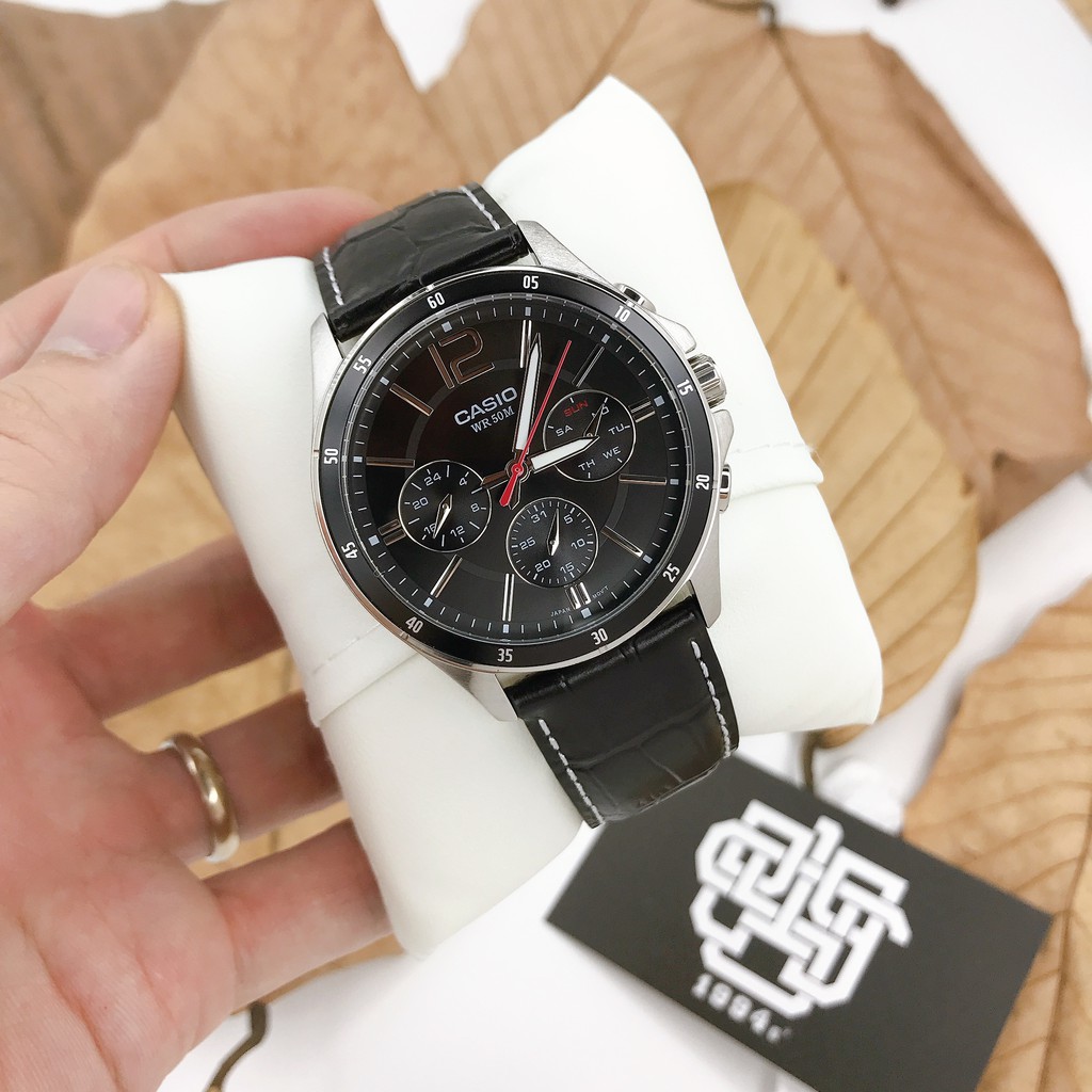 Đồng hồ nam Casio MTP-1374 / MTP-1374L-1A dây da thật chính hãng