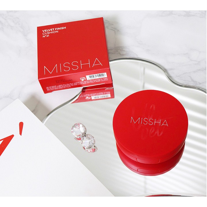 Phấn nước Missha Velvet Finish Cushion SPF50+ PA+++ Màu Đỏ 2 Tone Màu giúp che khuyết điểm có khả năng chống nắng