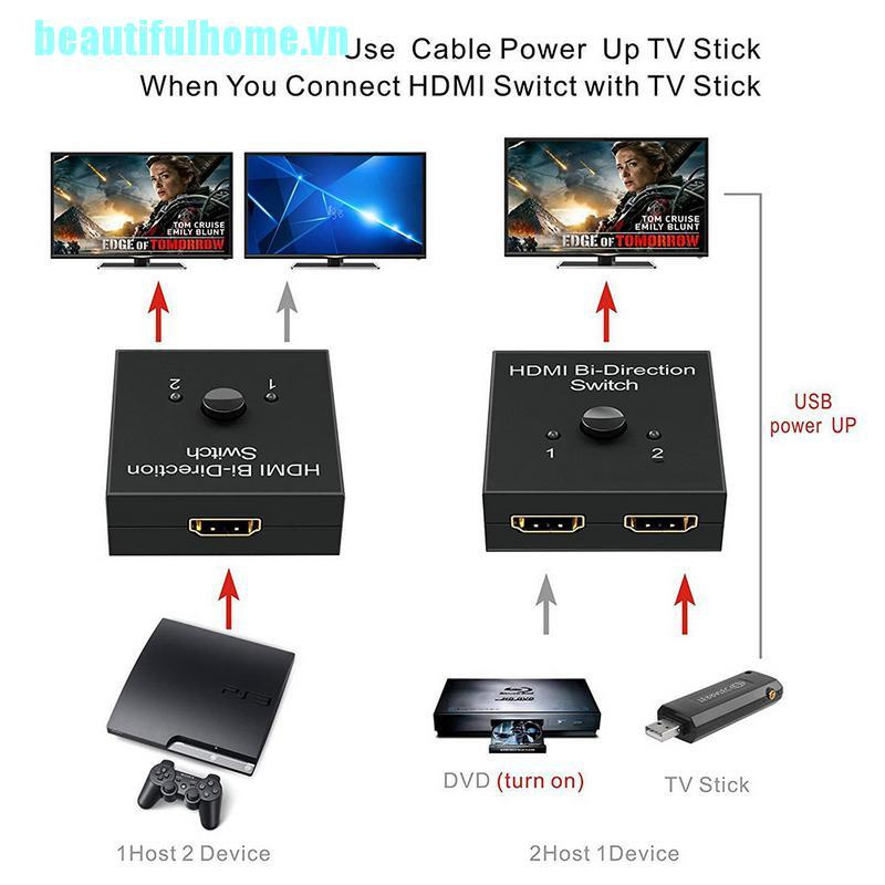 Bộ Chia Hdmi 2 Cổng 2x1 1x2 3d