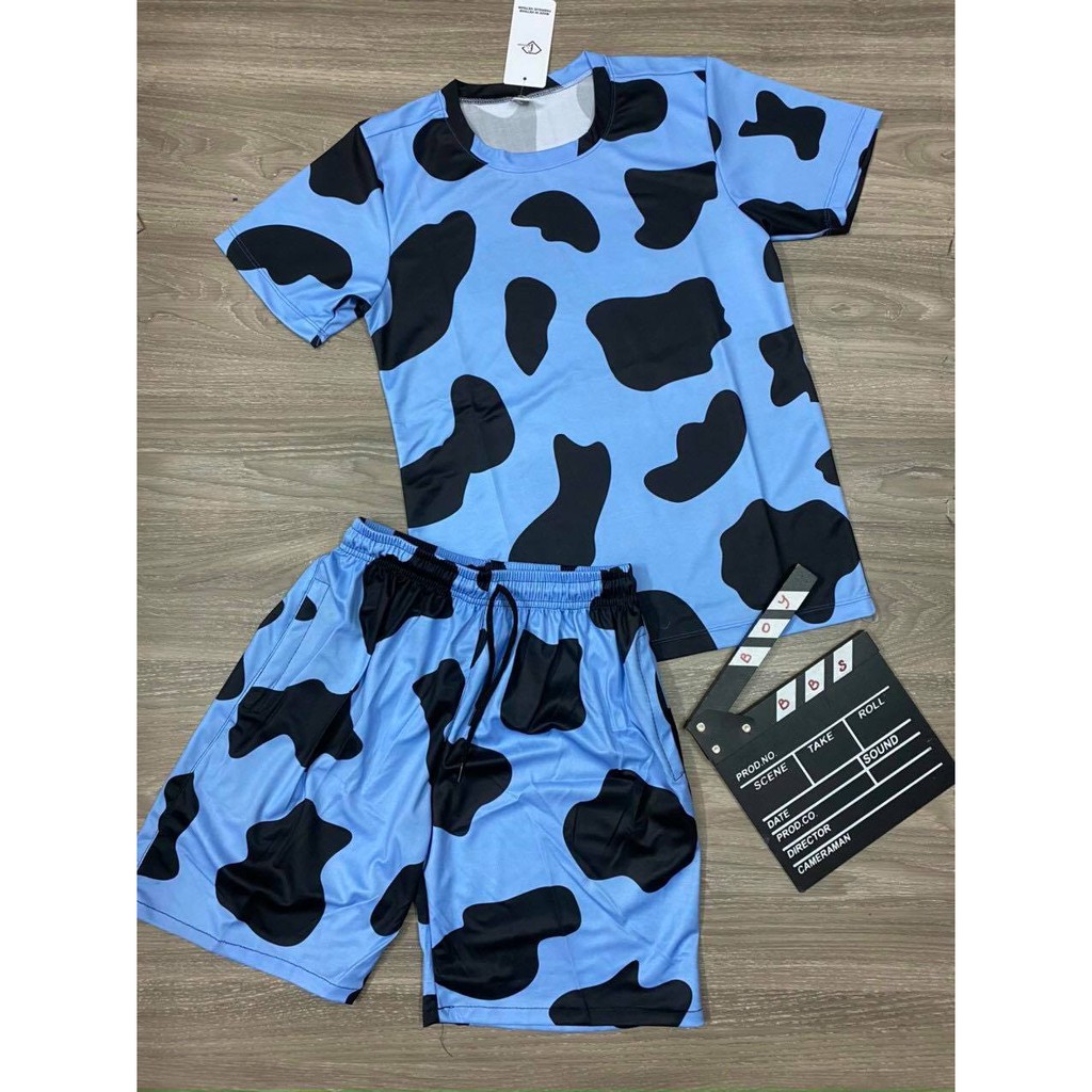 Bộ Quần Áo Cộc Tay Họa Tiết Bò Sữa Cực Đẹp Phù Hợp Cả Nam và Nữ | BigBuy360 - bigbuy360.vn