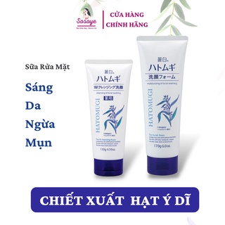 Sữa Rửa Mặt Ý Dĩ Hatomugi Nhật Bản Giúp Sạch Nhờn Sáng Da Ngừa Mụn 130 gram