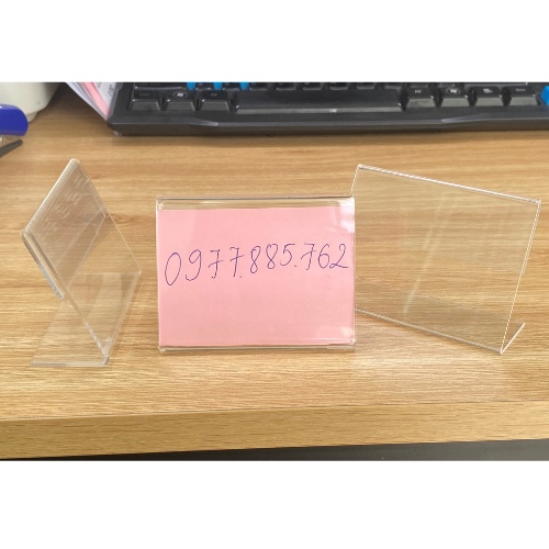 Bảng tên bánh bằng mica KT 6*8cm, bảng cài tên sản phẩm tiện ích nhỏ gọn dùng trong trưng bày giới thiệu sp, menu mica
