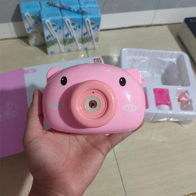 Máy Ảnh Thổi Bong Bóng Hình Chú Heo [FREESHIP❤️] Dễ Thương Dành Cho Bé