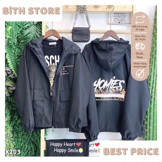 Áo khoác dù áo khoác gió chống nắng thời trang nam nữ HOOMIES chất dù xịn 2 lớp, áo khoác cặp