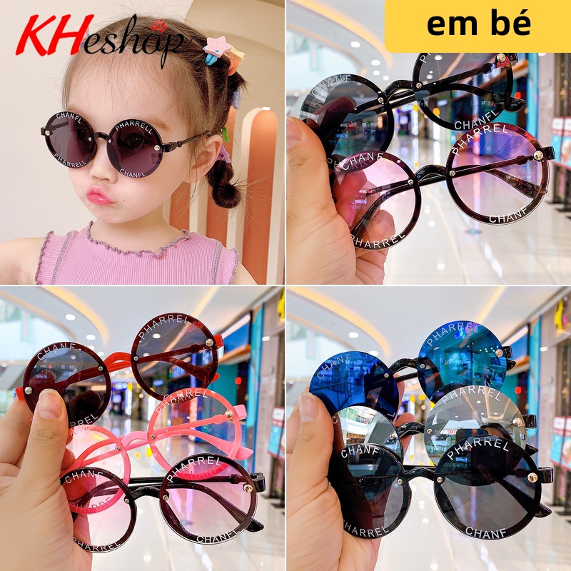[Giá Siêu Hời] Kính Thời Trang gọng tròn in chữ cho BÉ TRAI BÉ GÁI, Retro dễ thương bảo vệ mắt mã Y7701