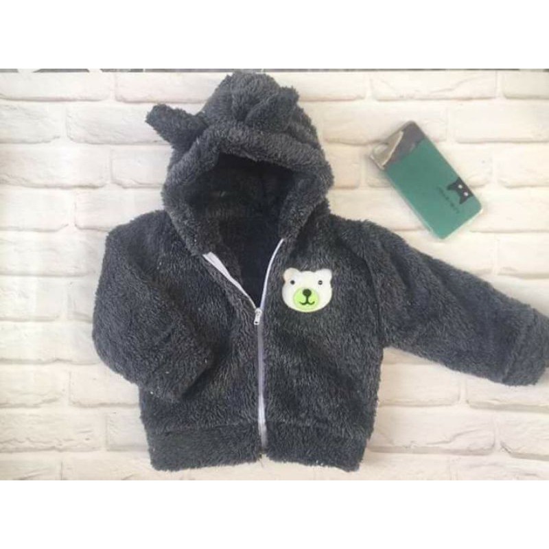 2áo khoác lông tai gấu