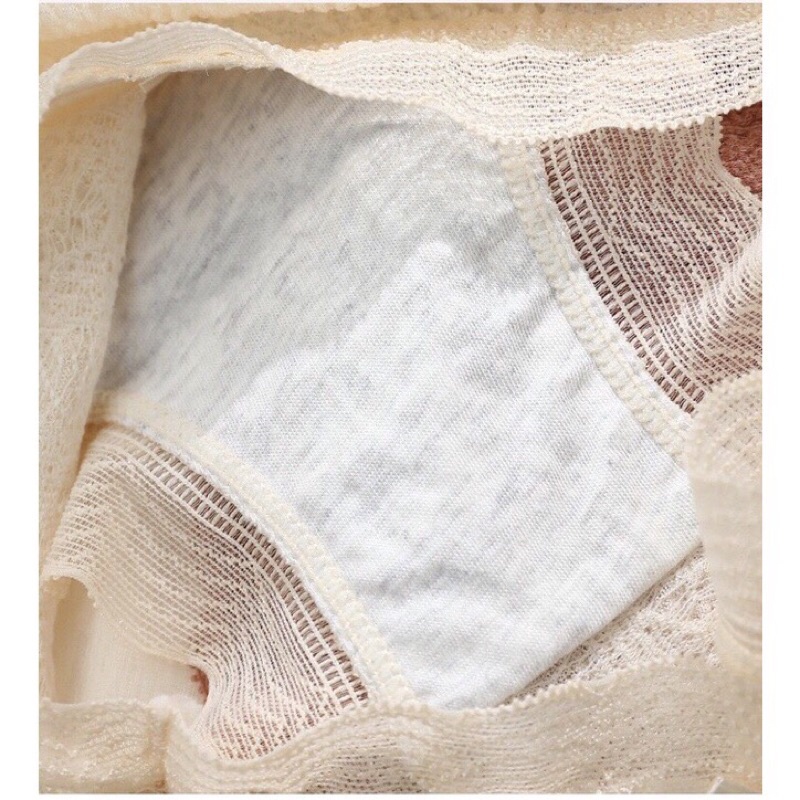 Quần lót cotton nhăn co giãn mềm êm phối viền ren cực xinh 221