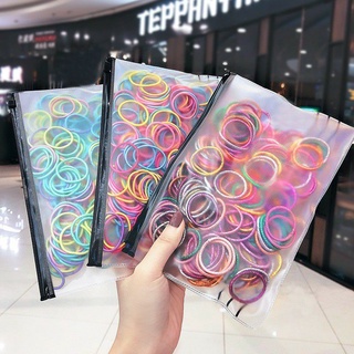 SET 100 CHUN BUỘC TÓC CÓ TÚI ZIP CHO BÉ