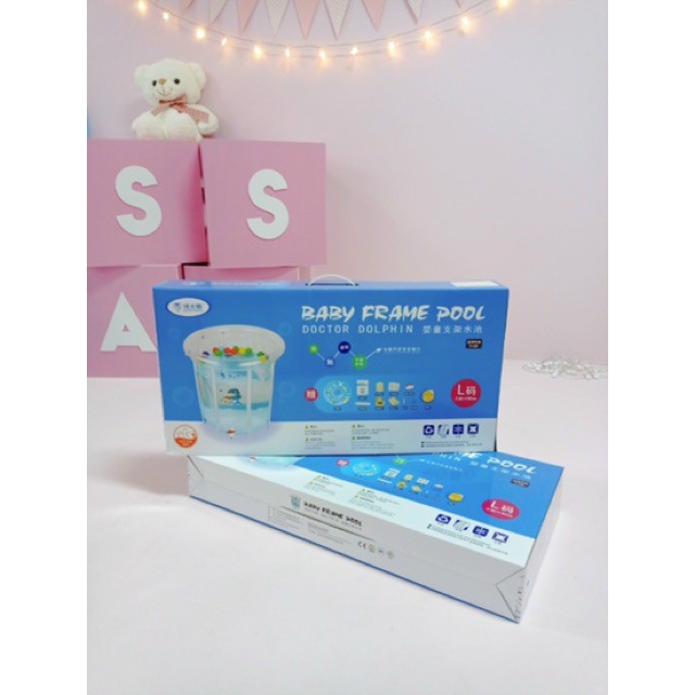 BỂ BƠI THÀNH CAO DOLPHIN CHO BÉ  size 80x80cm + Kèm phao cổ