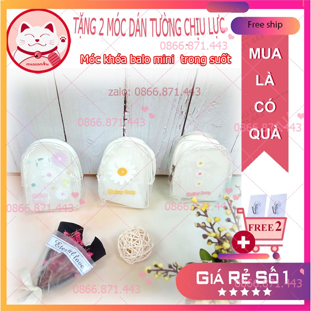 ⚡𝐅𝐑𝐄𝐄𝐒𝐇𝐈𝐏⚡ Móc khóa balo mini trong suốt nhiều hình dễ thương- SHOP10K.VN SP004990 - QA