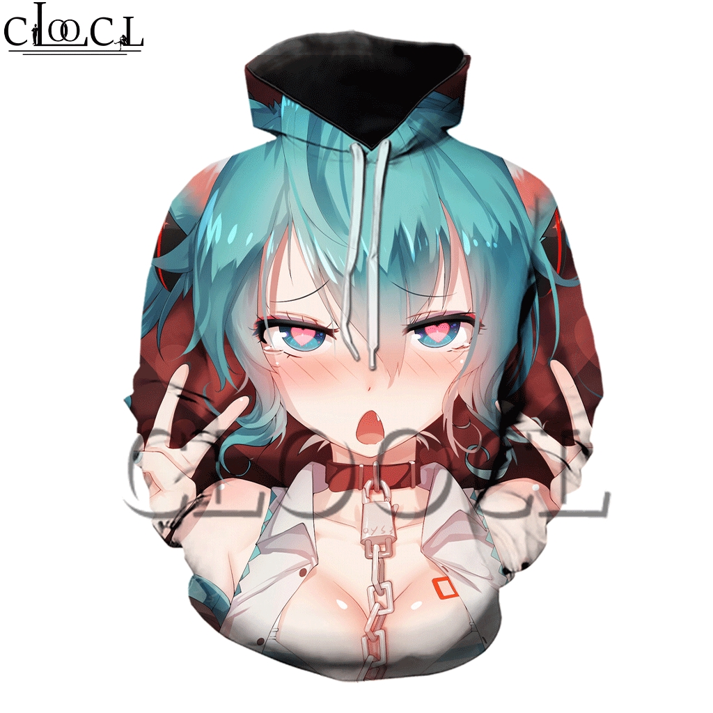 CLOOCL Ahegao Hentai Anime Cosplay 3D Casual Hoodie