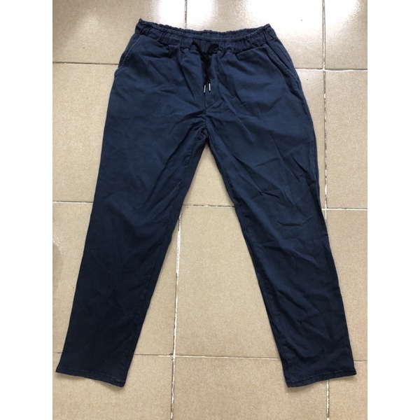 size 32 33 34 35 quần kaki thô nam 2hand màu xanh cạp chun mới ok form baggy nhẹ