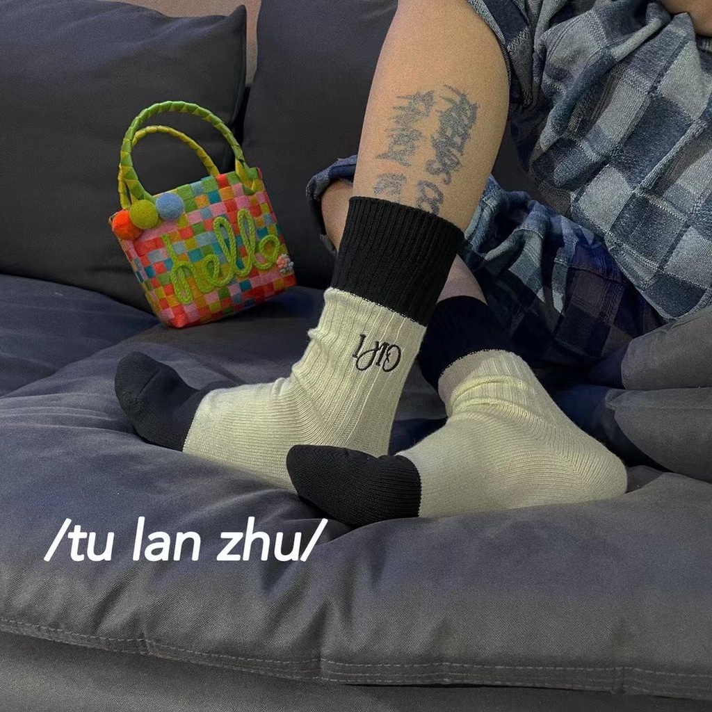 Vớ Họa Tiết Sọc Trắng Đen Phong Cách Châu Âu Thời Trang Thu Hè Cho Trẻ Em