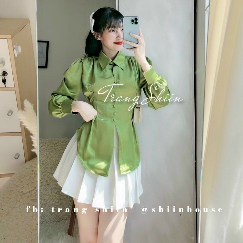 ÁO SƠ MI-CỘT NƠ SAU-3M