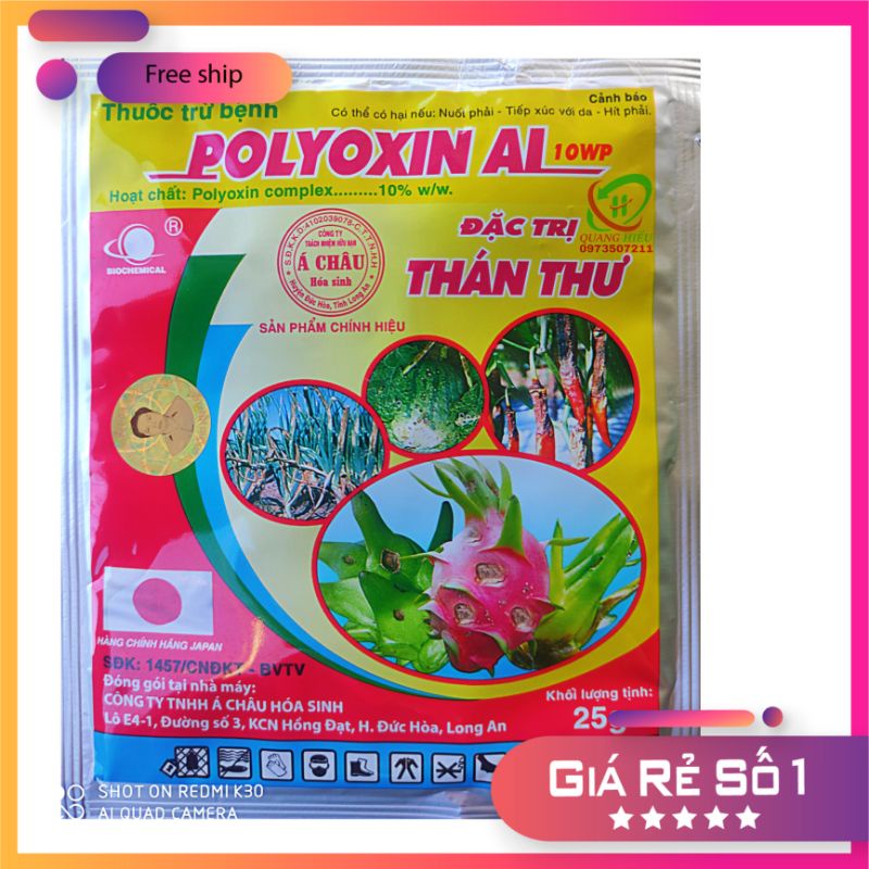 POLYOXIN AL 10WP Thuốc đặc trị thán thư, khuẩn, bệnh, thối nhũn, gói 25g