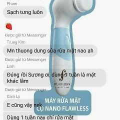 Máy rửa mặt cọ nano Flawless công nghệ Nhật Bảnko