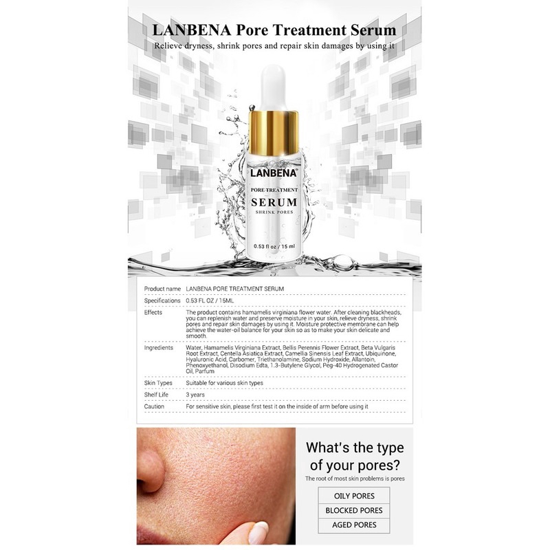 Serum LANBENA làm se khít lỗ chân lông, đẩy mụn đầu đen