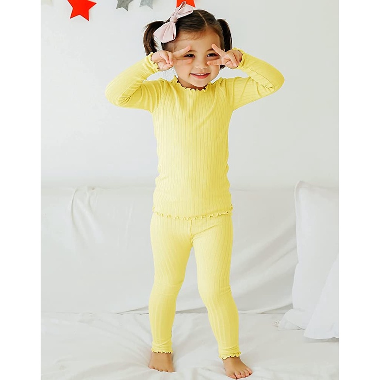 Bộ thun dài co giãn xuất Hàn cho bé gái BVB002