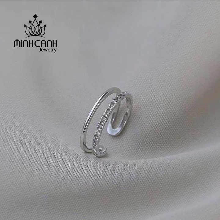 Nhẫn Bạc Xích Kép Hở Minh Canh Jewelry