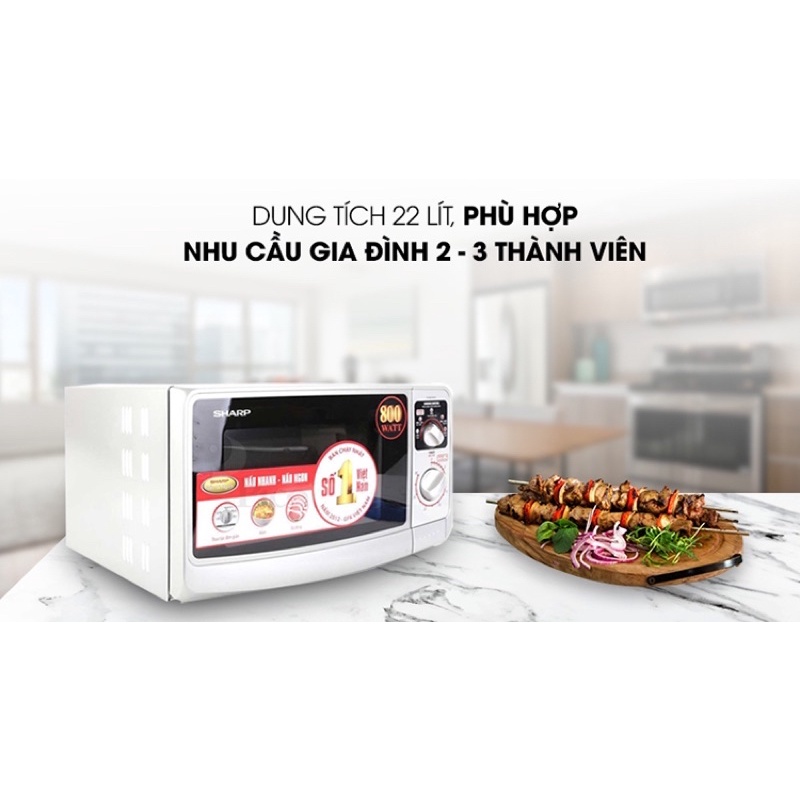 [CHÍNH HÃNG] Lò vi sóng Sharp R202VN | R205VN 20 lít | R20A1(S) 22 lít 800W [ bảo hành 12 tháng ]