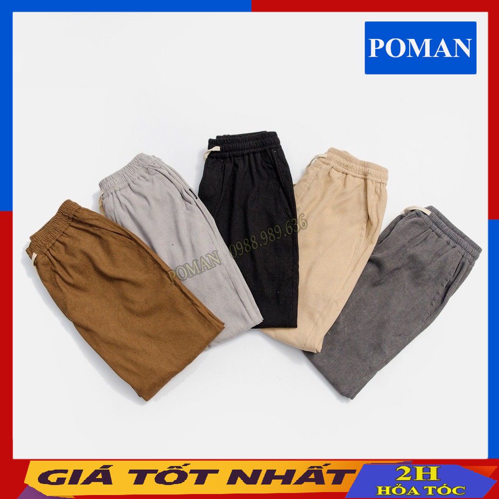 Quần jogger thể thao unisex nhung tăm, Jogger nam nữ thu đông phong cách Hàn quốc JO06 - POMAN