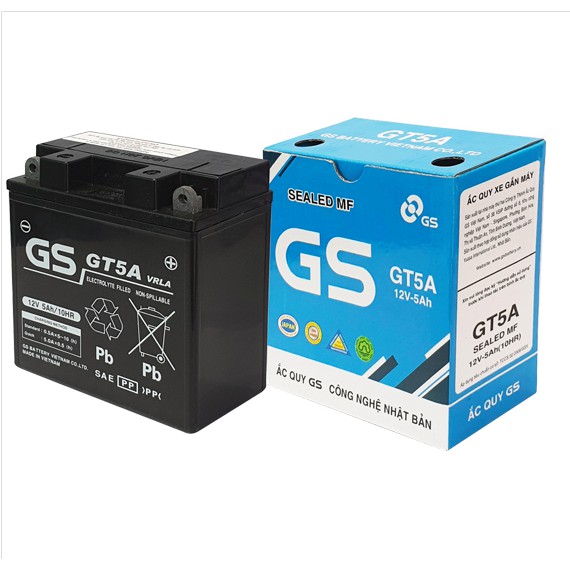 Ắc Quy Khô GS GT5A Chính Hãng Theo Xe HonDa, Yamaha, Suzuki Xe Số Wave, Ju, Si, Fu