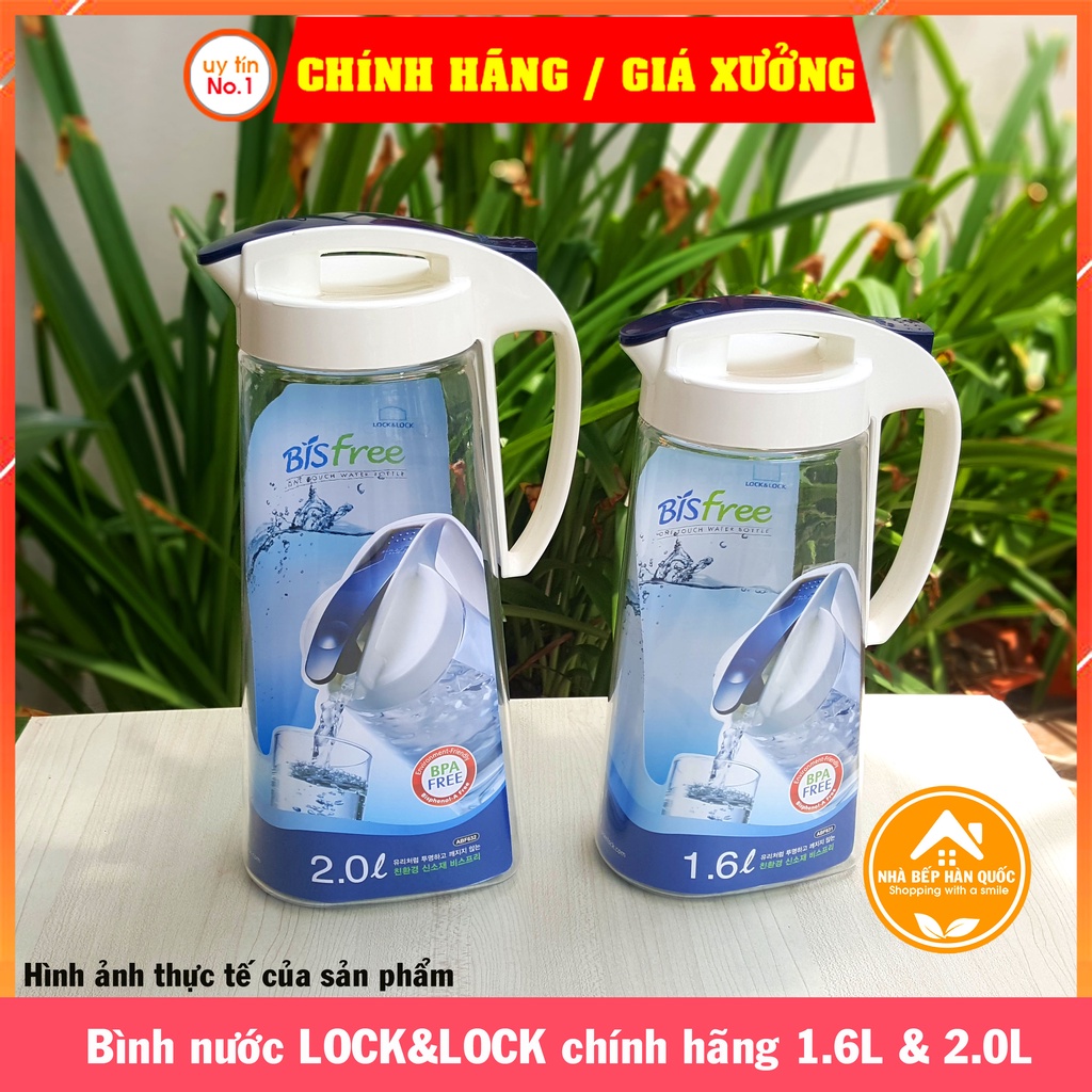Bình nước, bình đựng nước Lock and Lock Bisfree One Touch ABF631 (1.6L) & ABF632 (2L) [Freeship toàn