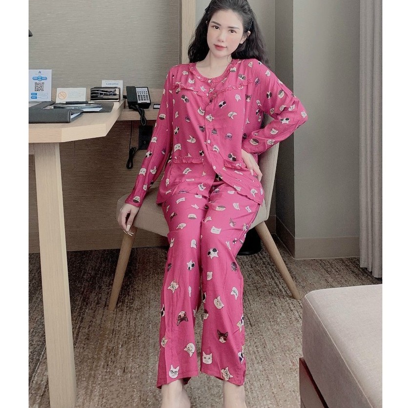 Bộ đồ bầu dài tay M366 chất lanh freesize từ 45 đến 70kg