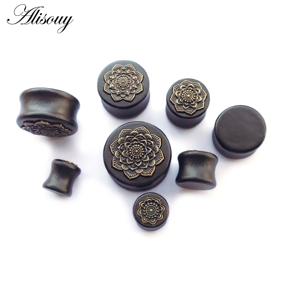 Bộ 2 Khuyên Nong Tai Bằng Gỗ Mới 10mm-25mm