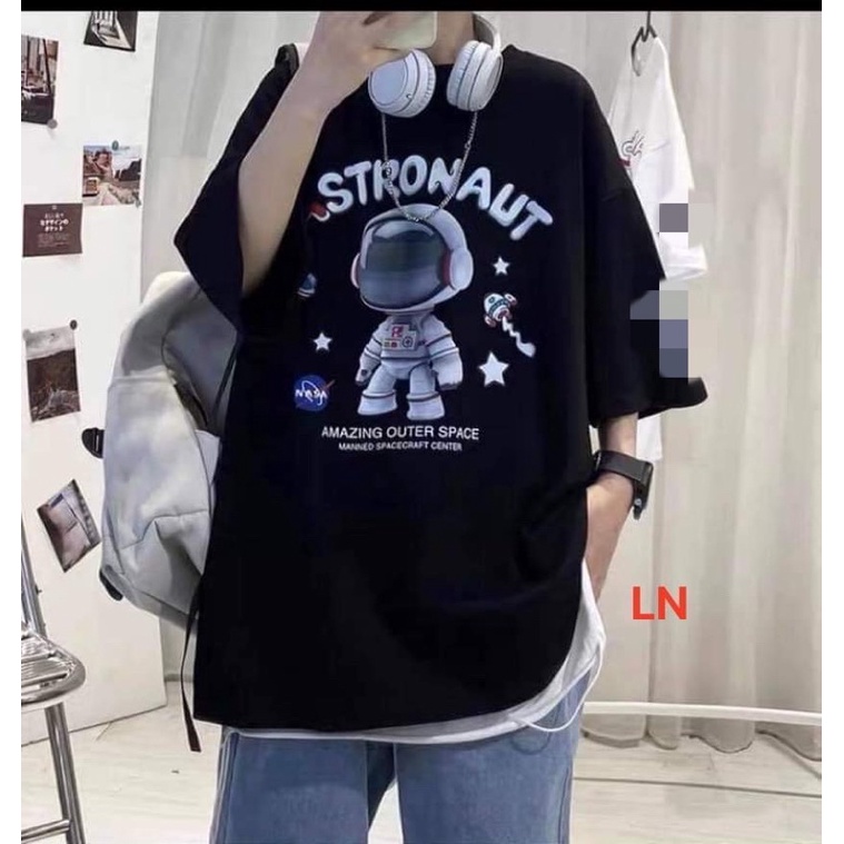 áo thun co trơn phi hành gia astronaut