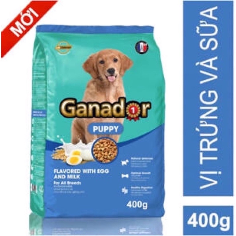 THỨC ĂN HẠT CHO CHÓ CON GANADOR PUPPY-  VỊ TRỨNG &amp; SỮA 400g