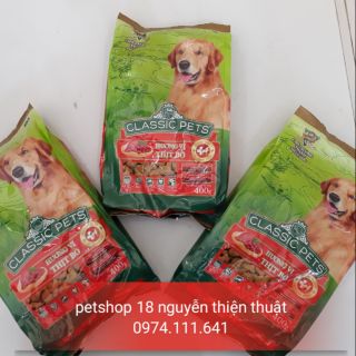 Combo 9 gói thức ăn chó to Classic gói 400g 200k