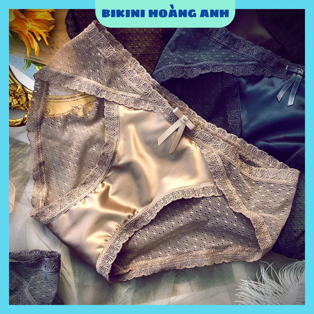 Quần Lót Cotton Cao Cấp Phối Ren Lưới Trong Suốt Thoáng Khí Kiểu Pháp Quyến Rũ MÃ 031