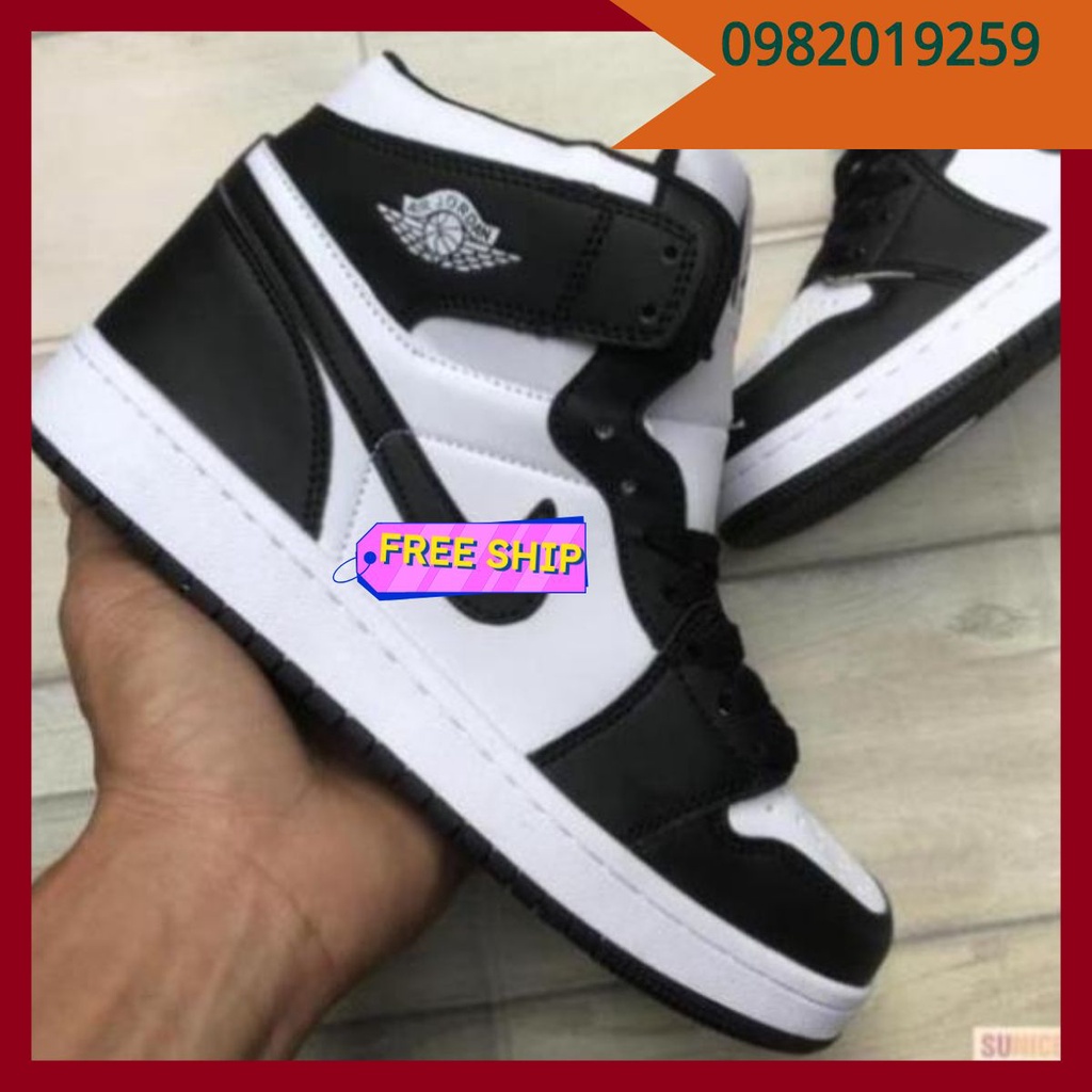 Giày Air Jordan Cổ Cao ⚡SIÊU HOT⚡Giày thể thao JD1 panda cao cổ đen trắng cực rẻ