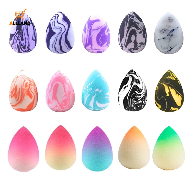 [Hàng mới về] Mút trang điểm hình giọt nước mềm mại họa tiết vân đá màu gradient đa năng