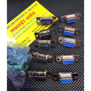 [NK] 5 bộ đầu giắc (jack) cổng com 9 chân (đực+cái)
