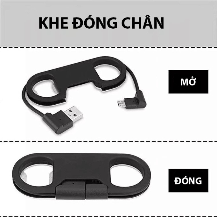 Cáp sạc kiêm móc khóa mở nắp chai - Hỗ trợ mọi đầu sạc Micro USB/ iphone/ TypeC