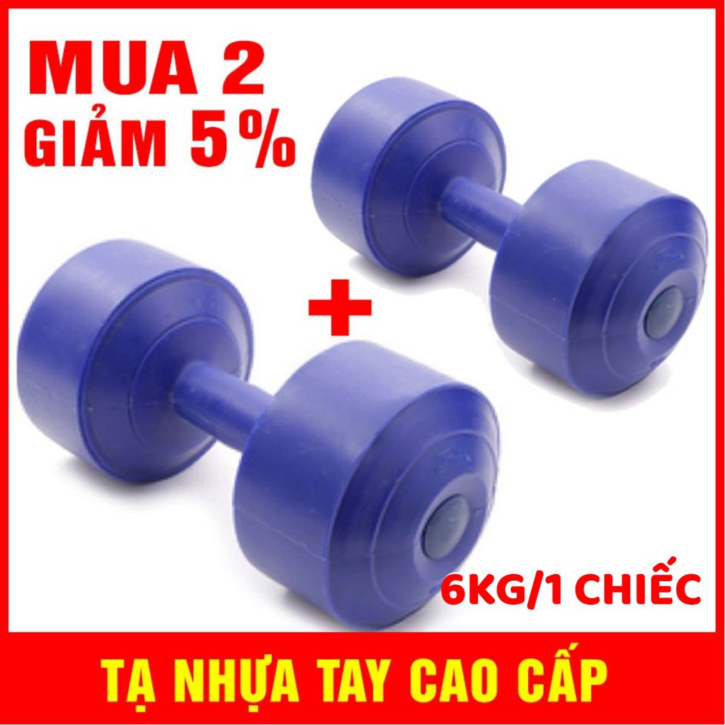 Tạ nhựa tay cao cấp 6kg (3kg, 4kg, 5kg, 6kg, 7kg, 8kg, 10kg )